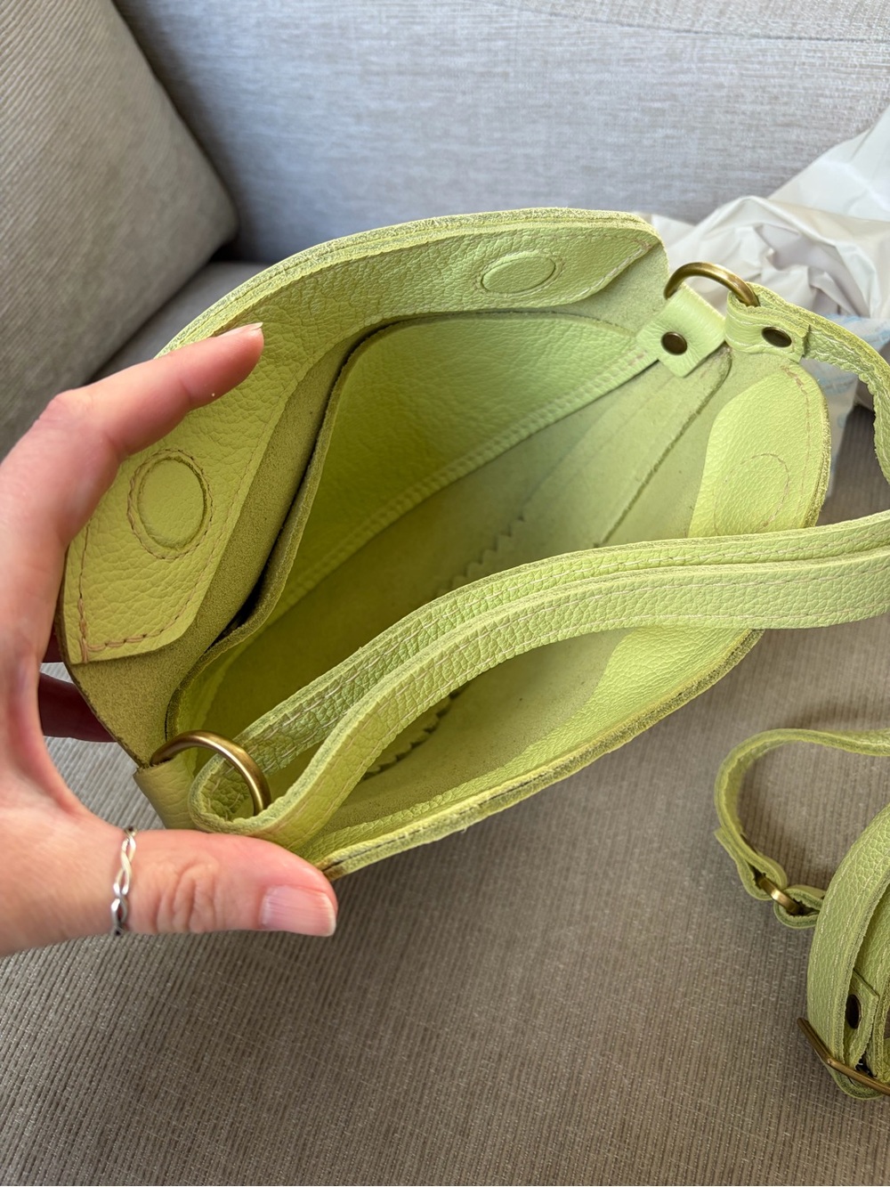 Shadow Lime Portland Leather Koala Small Crossbody Bag - Picture 3 of 5